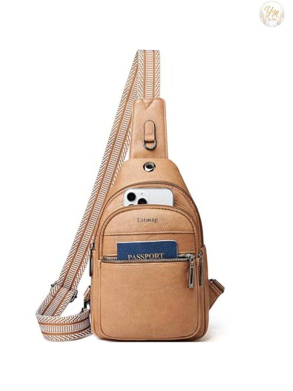 Faux Leather Sling Bag Crossbody Anti Theft Daypack Fanny Pack Purse